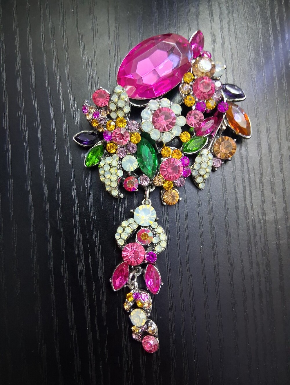 Women Jewelry Pink Multi-Color Statement Brooch